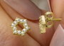 Heliophilia Silver Pendientes de Plata de Ley 925 con Recubrimiento de Oro y Circón